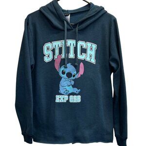 Disney Lilo & Stitch Hoodie Large Pullover Raw Hem